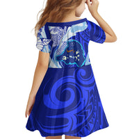 Chuuk Micronesian Roots Family Matching Off Shoulder Maxi Dress and Hawaiian Shirt Polynesian Tribal Pattern Hibiscus Flower And Stingray Art