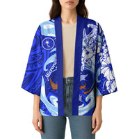 Chuuk Micronesian Roots Kimono Polynesian Tribal Pattern Hibiscus Flower And Stingray Art