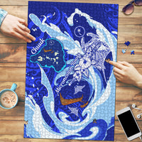 Chuuk Micronesian Roots Puzzle Polynesian Tribal Pattern Hibiscus Flower And Stingray Art