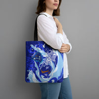 Chuuk Micronesian Roots Tote Bag Polynesian Tribal Pattern Hibiscus Flower And Stingray Art