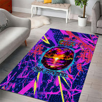 Chuuk Tropical Sunset Coordinates Area Rug Neon Graffiti Polynesian Tribal