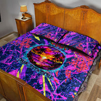 Chuuk Tropical Sunset Coordinates Quilt Bed Set Neon Graffiti Polynesian Tribal