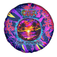 Chuuk Tropical Sunset Coordinates Spare Tire Cover Neon Graffiti Polynesian Tribal