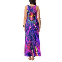 Chuuk Tropical Sunset Coordinates Tank Maxi Dress Neon Graffiti Polynesian Tribal