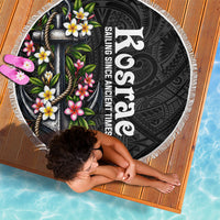 Kosrae Nautical Heritage Beach Blanket Polynesian Tribal Anchor With Plumeria Tropical Art