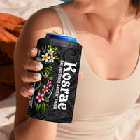 Kosrae Nautical Heritage 4 in 1 Can Cooler Tumbler Polynesian Tribal Anchor With Plumeria Tropical Art