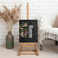 Kosrae Nautical Heritage Canvas Wall Art Polynesian Tribal Anchor With Plumeria Tropical Art