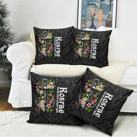Kosrae Nautical Heritage Pillow Cover Polynesian Tribal Anchor With Plumeria Tropical Art
