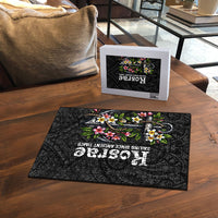 Kosrae Nautical Heritage Puzzle Polynesian Tribal Anchor With Plumeria Tropical Art