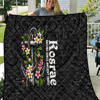 Kosrae Nautical Heritage Quilt Polynesian Tribal Anchor With Plumeria Tropical Art
