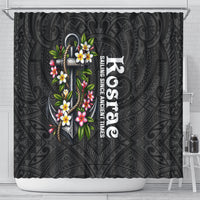 Kosrae Nautical Heritage Shower Curtain Polynesian Tribal Anchor With Plumeria Tropical Art