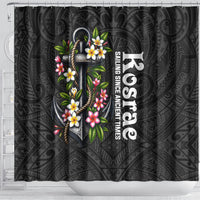 Kosrae Nautical Heritage Shower Curtain Polynesian Tribal Anchor With Plumeria Tropical Art