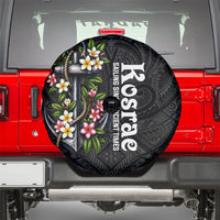 Kosrae Nautical Heritage Spare Tire Cover Polynesian Tribal Anchor With Plumeria Tropical Art