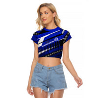 Kosrae Deep Sea Scuba Diving Raglan Cropped T Shirt Blue Hole Beneath The Surface Coral Reef Graphic Art
