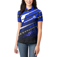 Kosrae Deep Sea Scuba Diving Women Polo Shirt Blue Hole Beneath The Surface Coral Reef Graphic Art