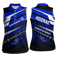 Kosrae Deep Sea Scuba Diving Women Sleeveless Polo Shirt Blue Hole Beneath The Surface Coral Reef Graphic Art