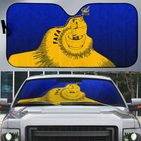 Kosrae Fafa Culinary Heritage Auto Sun Shade Kosraean Gold Taro Tradition Illustration With Coconut Leaves