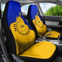 Kosrae Fafa Culinary Heritage Car Seat Cover Kosraean Gold Taro Tradition Illustration With Coconut Leaves