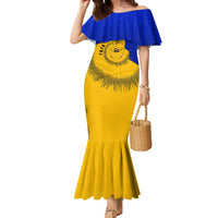 Kosrae Fafa Culinary Heritage Family Matching Mermaid Dress and Hawaiian Shirt Kosraean Gold Taro Tradition Illustration With Coconut Leaves