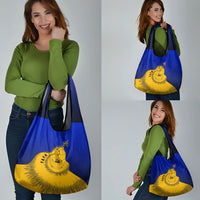 Kosrae Fafa Culinary Heritage Grocery Bag Kosraean Gold Taro Tradition Illustration With Coconut Leaves