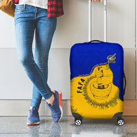 Kosrae Fafa Culinary Heritage Luggage Cover Kosraean Gold Taro Tradition Illustration With Coconut Leaves