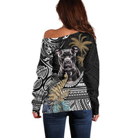Polynesian Pitbull Off Shoulder Sweater Polynesian Pattern And Pitbull TS04 - Polynesian Pride