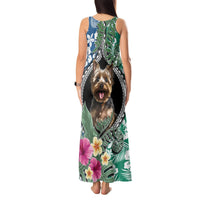 Polynesian Yorkshire Terrier Tank Maxi Dress Polynesian Pattern And Yorkshire Terrier TS04 - Polynesian Pride