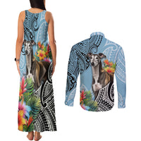 Polynesian Greyhound Couples Matching Tank Maxi Dress and Long Sleeve Button Shirts Polynesian Pattern And Greyhound TS04 - Polynesian Pride