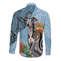 Polynesian Greyhound Long Sleeve Button Shirt Polynesian Pattern And Greyhound TS04 - Polynesian Pride