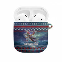 Tonga Christmas AirPods Case with Singing Whale Ocean Scene National Coat of Arms TS04 Multicolor - Polynesian Pride