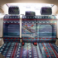 Tonga Christmas Back Car Seat Cover with Singing Whale Ocean Scene National Coat of Arms - Polynesian Pride