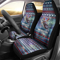 Tonga Christmas Car Seat Cover with Singing Whale Ocean Scene National Coat of Arms - Polynesian Pride