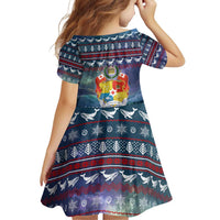 Tonga Christmas Family Matching Off Shoulder Short Dress and Hawaiian Shirt with Singing Whale Ocean Scene National Coat of Arms - Polynesian Pride