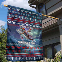 Tonga Christmas Garden Flag with Singing Whale Ocean Scene National Coat of Arms - Polynesian Pride