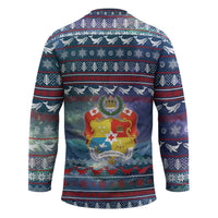 Tonga Christmas Hockey Jersey with Singing Whale Ocean Scene National Coat of Arms TS04 - Polynesian Pride