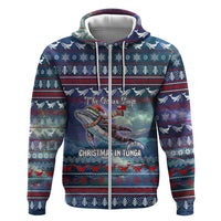 Tonga Christmas Hoodie with Singing Whale Ocean Scene National Coat of Arms - Polynesian Pride