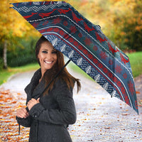 Tonga Christmas Umbrella with Singing Whale Ocean Scene National Coat of Arms - Polynesian Pride