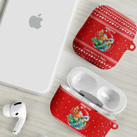 Tonga Christmas AirPods Case with Sea Turtle Coral Reef Design Snowflake Pattern and National Emblem TS04 - Polynesian Pride
