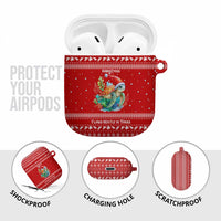 Tonga Christmas AirPods Case with Sea Turtle Coral Reef Design Snowflake Pattern and National Emblem TS04 - Polynesian Pride