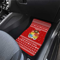 Tonga Christmas Car Mats with Sea Turtle Coral Reef Design Snowflake Pattern and National Emblem - Polynesian Pride