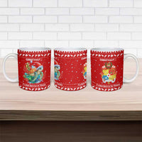 Tonga Christmas Ceramic Mug with Sea Turtle Coral Reef Design Snowflake Pattern and National Emblem - Polynesian Pride