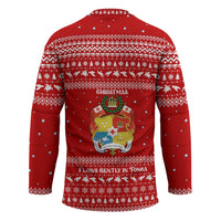 Tonga Christmas Hockey Jersey with Sea Turtle Coral Reef Design Snowflake Pattern and National Emblem - Polynesian Pride