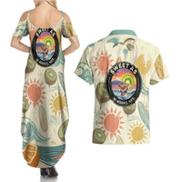 NZ Slang Sweet As Kiwi Shaka Sign Couples Matching Summer Maxi Dress and Hawaiian Shirt New Zealand Surfboards Sun and Tropical Beach Retro
