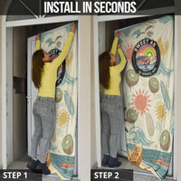 NZ Slang Sweet As Kiwi Shaka Sign Door Cover New Zealand Surfboards Sun and Tropical Beach Retro