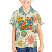 NZ Slang Sweet As Kiwi Shaka Sign Family Matching Short Sleeve Bodycon Dress and Hawaiian Shirt New Zealand Surfboards Sun and Tropical Beach Retro