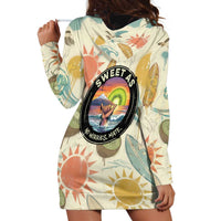 NZ Slang Sweet As Kiwi Shaka Sign Hoodie Dress New Zealand Surfboards Sun and Tropical Beach Retro