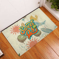 NZ Slang Sweet As Kiwi Shaka Sign Rubber Doormat New Zealand Surfboards Sun and Tropical Beach Retro