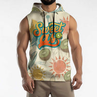 NZ Slang Sweet As Kiwi Shaka Sign Sleeveless Hoodie New Zealand Surfboards Sun and Tropical Beach Retro