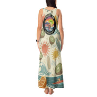 NZ Slang Sweet As Kiwi Shaka Sign Tank Maxi Dress New Zealand Surfboards Sun and Tropical Beach Retro