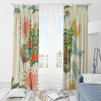 NZ Slang Sweet As Kiwi Shaka Sign Window Curtain New Zealand Surfboards Sun and Tropical Beach Retro